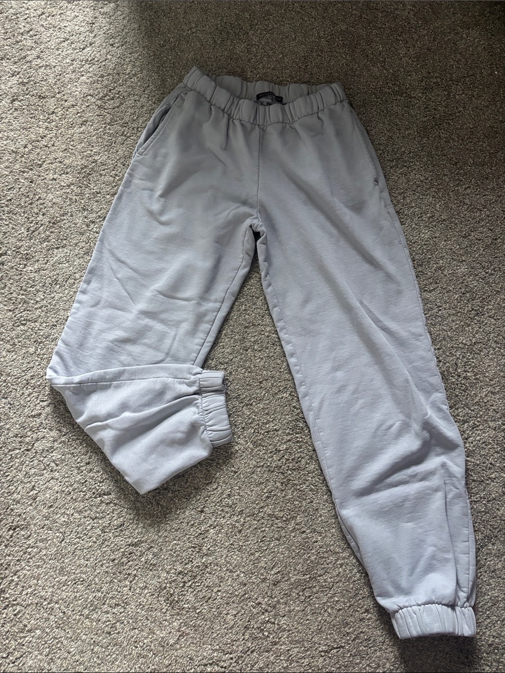 Brandy Melville Light Gray Elastic Waist Joggers